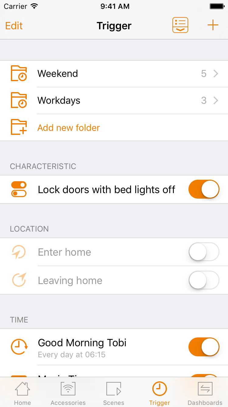Characteristic, location and time based triggers